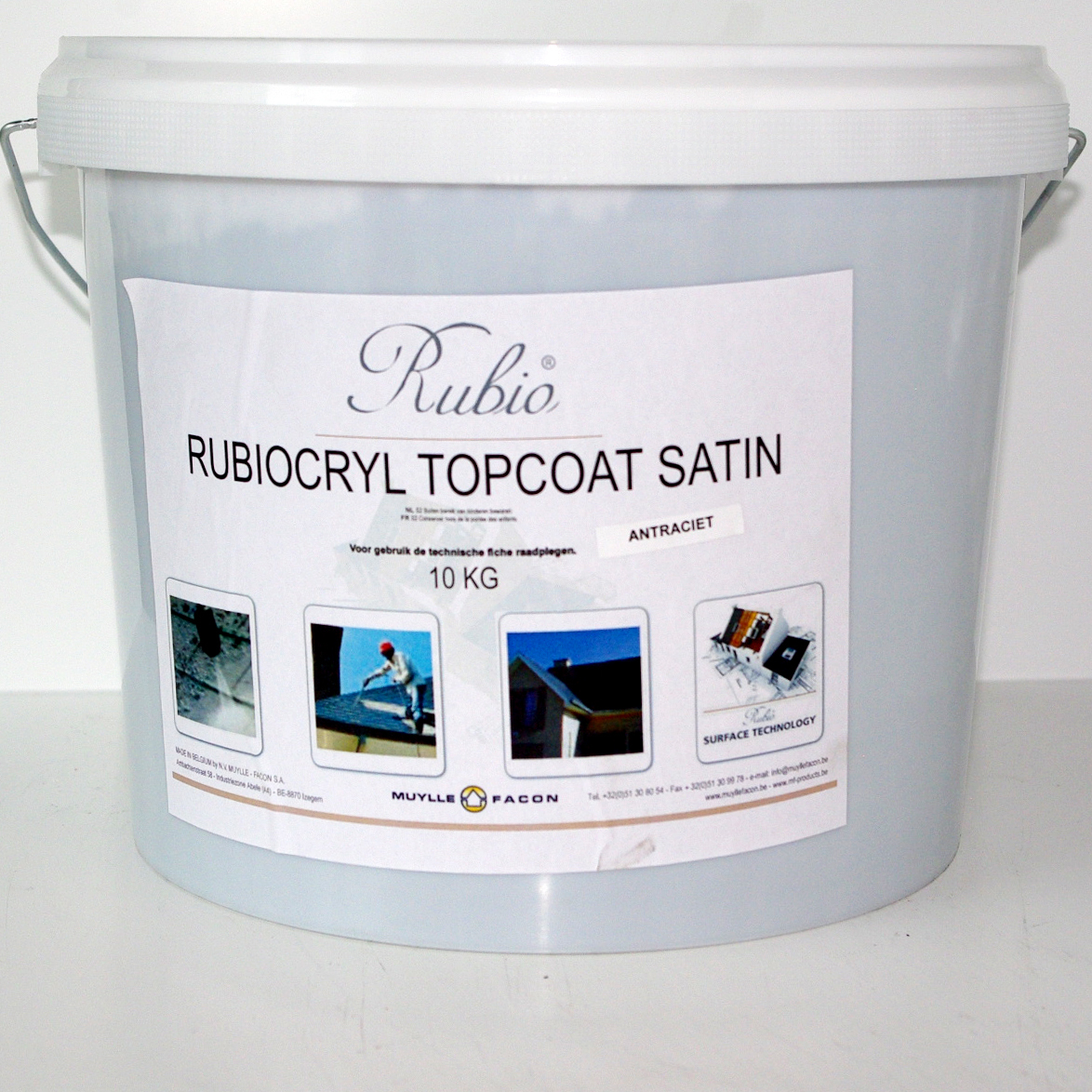rubiocryl topcoat satin anthraciet (10kg)