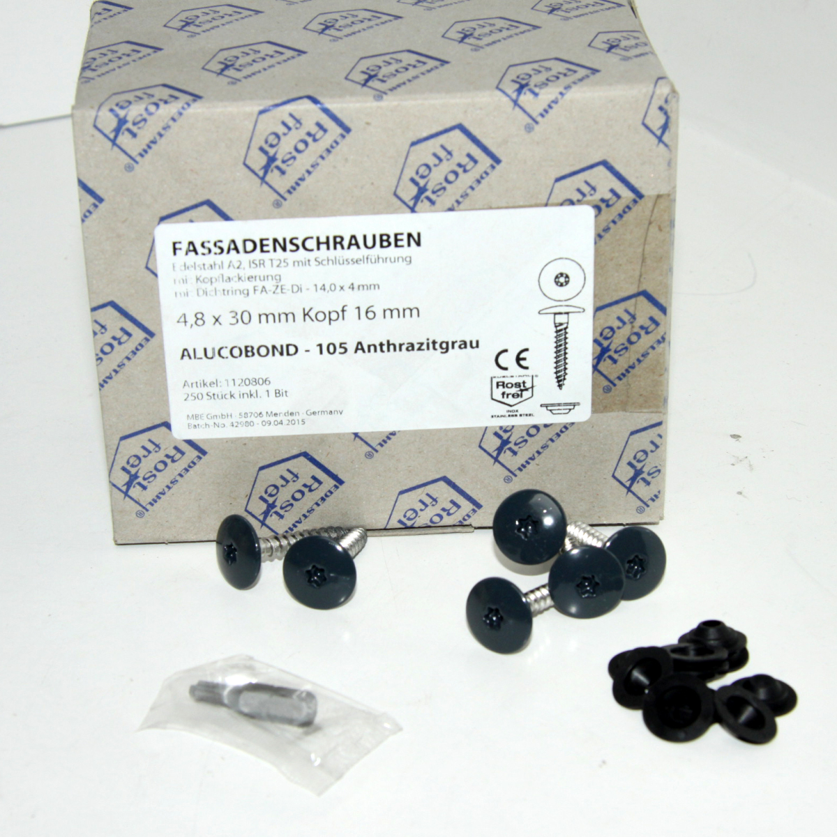 gevelschroef inox 4,8x30-16 mm 105 Anthrazit Grey