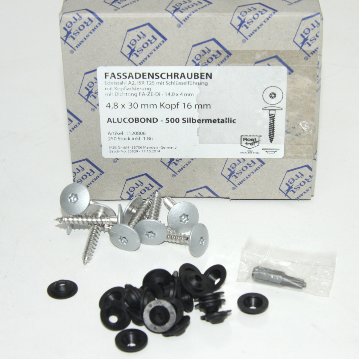 gevelschroef inox 4,8x30-16 mm 500 Silver Metallic