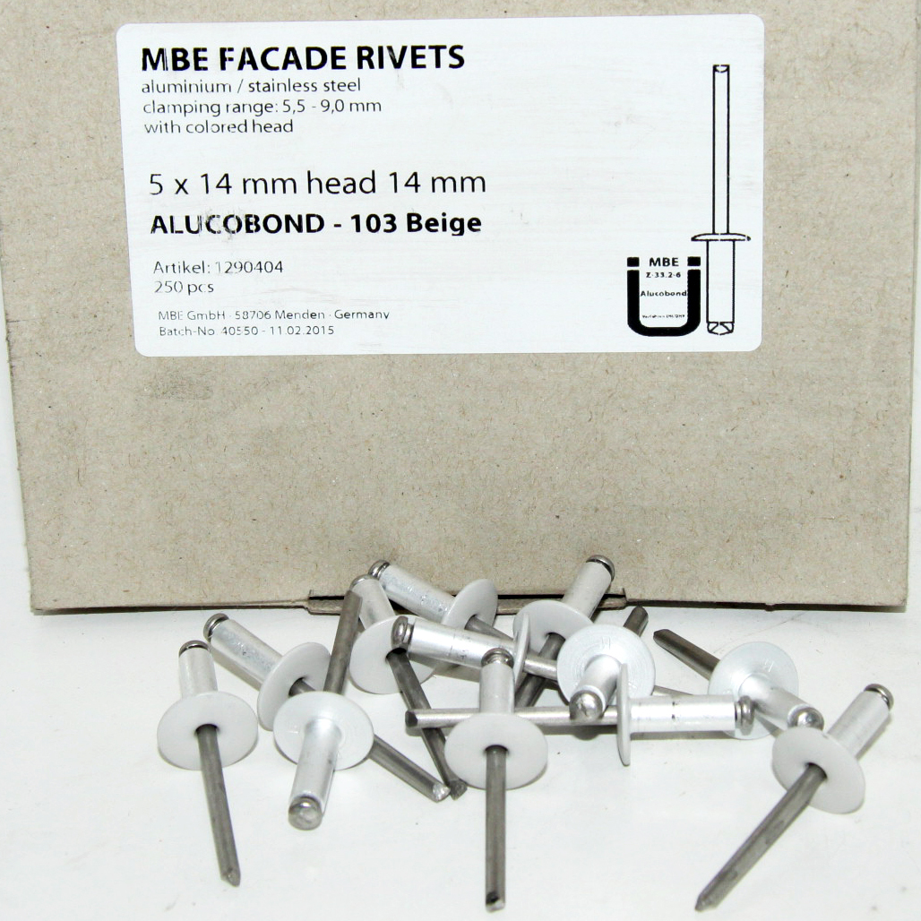 rivet alu/inox Ø5 kop 14mm 103 Beige (250st)