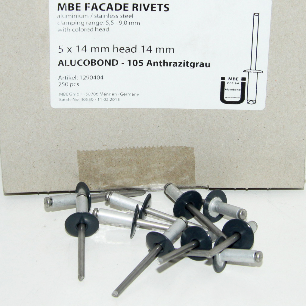 rivet alu/inox Ø5 kop 14mm 105 Antracit (250st)