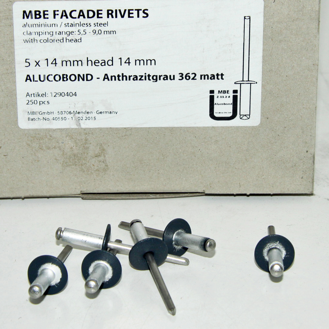 rivet alu/inox Ø5 kop 14mm 362 Antraciet (250st)
