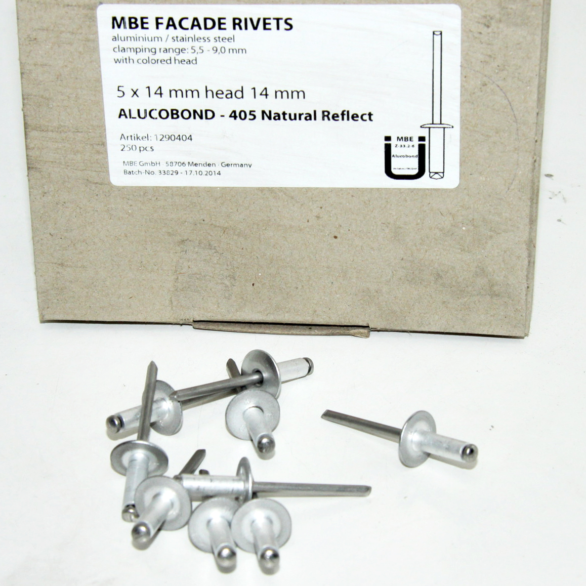 rivet alu/inox Ø5 kop 14mm 405 reflect (250st)