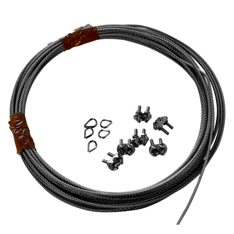 tuidraadkabel set inox 12m+6klemmen (1.36)