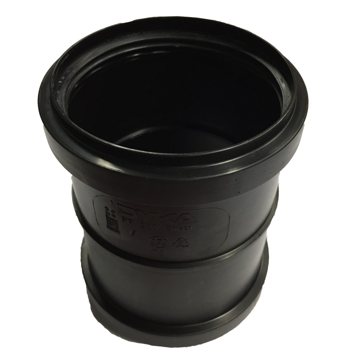 PE - mof PP dia 75 mm zwart DUBBELGEMOFT