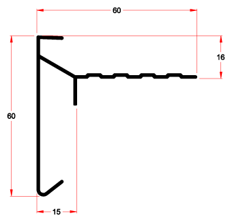 profiel 60/60 ZWART MAT 9005 classic PLUS (2,5m)