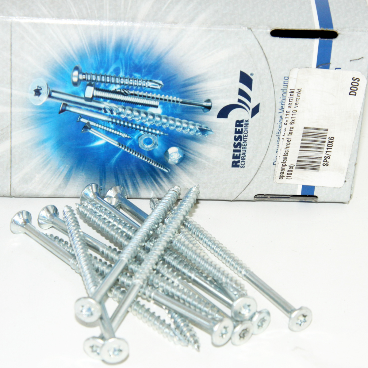 spaanplaatschroef torx 6x110 verzinkt (100st)
