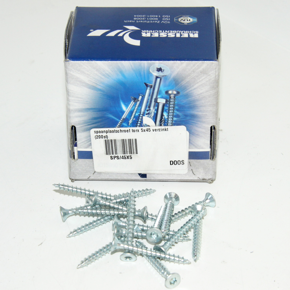 spaanplaatschroef torx 5x45 verzinkt (200st)
