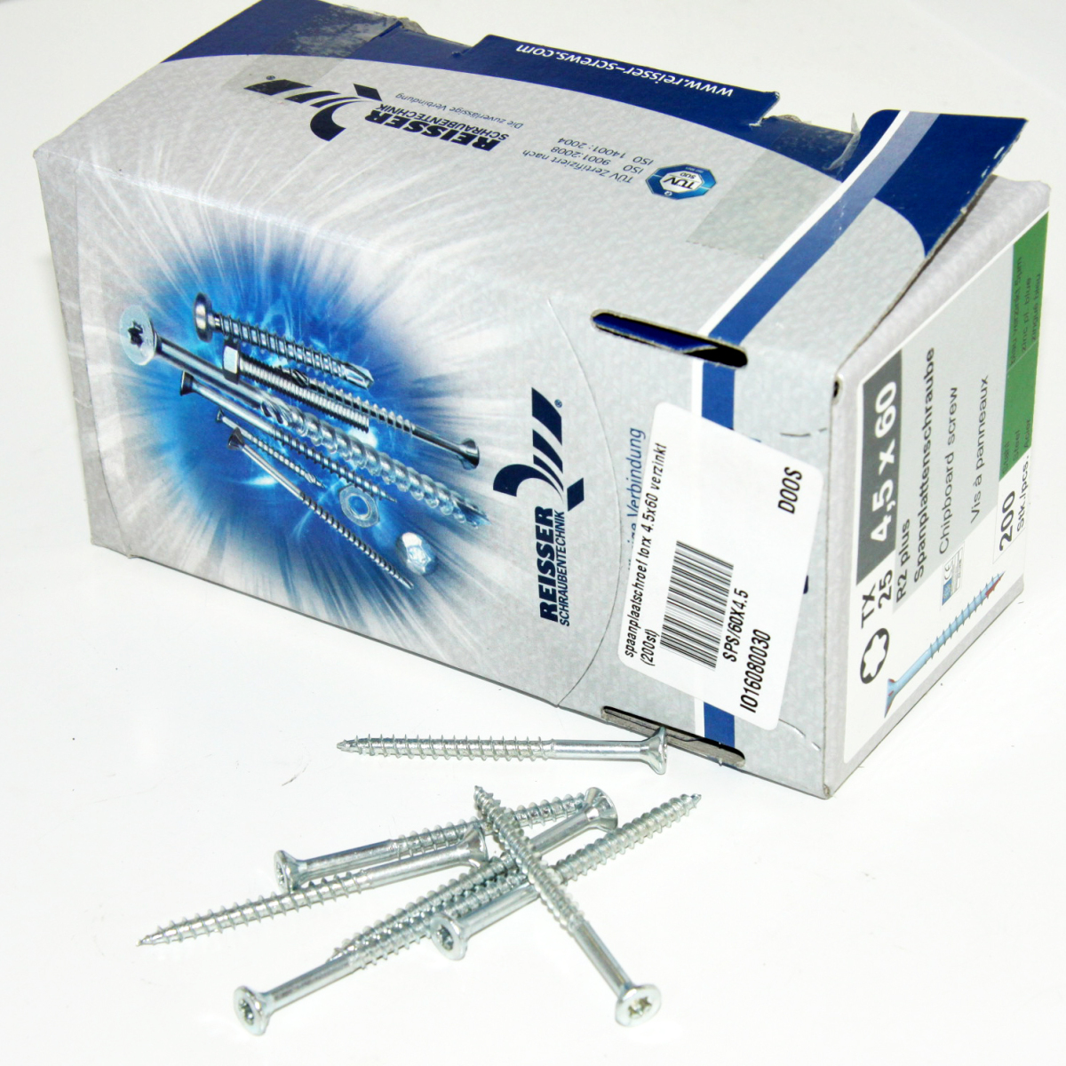 spaanplaatschroef torx 4.5x60 verzinkt (200st)
