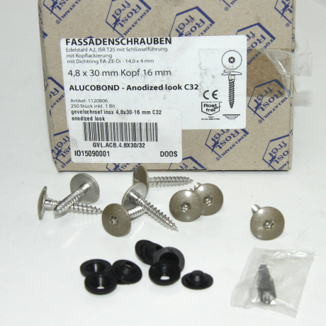 gevelschroef inox 4,8x30-16 mm C32 anodized look