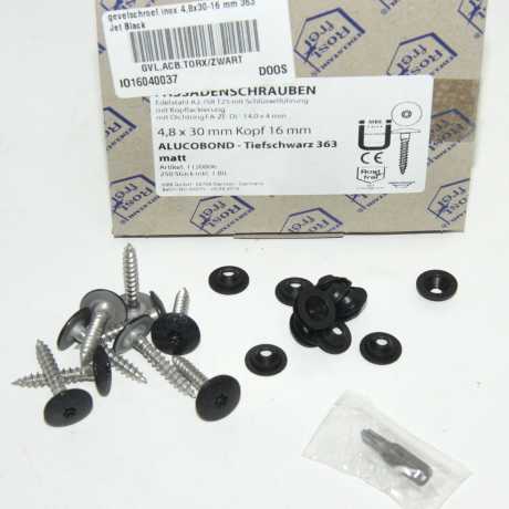 gevelschroef inox 4,8x30-16 mm 363 Jet Black