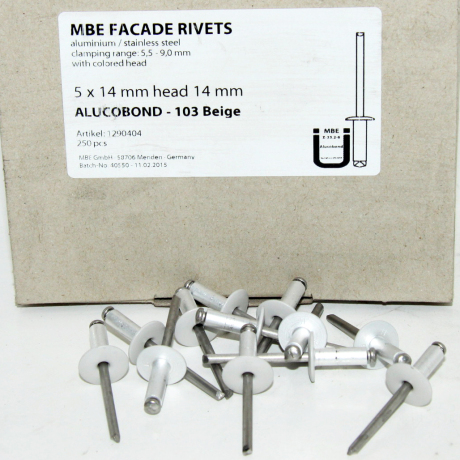 rivet alu/inox Ø5 kop 14mm 103 Beige (250st)