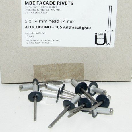 rivet alu/inox Ø5 kop 14mm 105 Antracit (250st)
