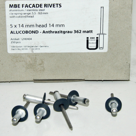 rivet alu/inox Ø5 kop 14mm 362 Antraciet (250st)