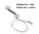 kabelspanner + 3 haken inox (nr. 37)