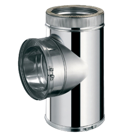 T-stuk dia 125 90° DW inox 316L+dop (1.08)