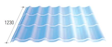 dakpanlichtstraat polycarbonaat 1.23 m x 1.10 m
