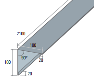 hoekplaat 180/180 (2,10m)