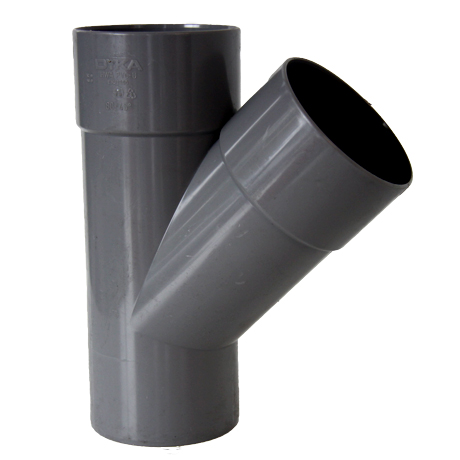 T-stuk dia 80 45° PVC
