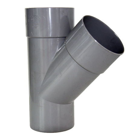 T-stuk dia 100 45° PVC