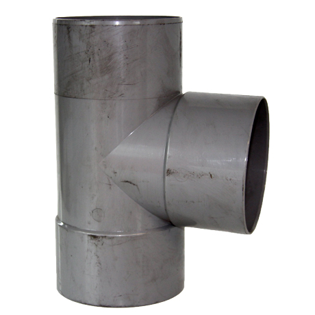 T-stuk dia 100 87° PVC