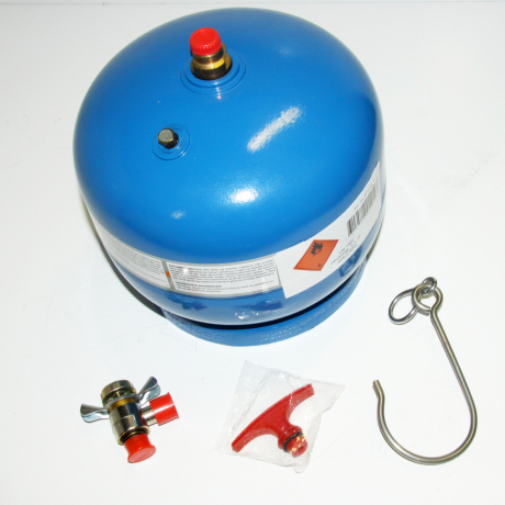 gasfles inh. 2 kg - gevuld met kraan en haak