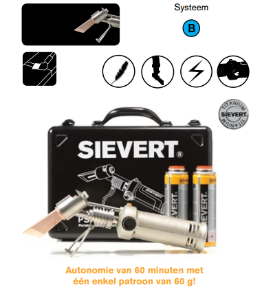 soldeerbrander in koffer met autom. ontsteking