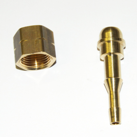 vaste slangnippel  3/8" L voor slang dia 4 mm