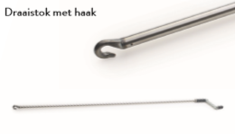 draaistok met haak voor spindel met oog (1,5m)